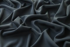 ткань крепдешин с эластаном темно-синий  крепдешин шелк однотонная синяя Италия
