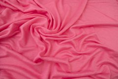 ткань трикотаж льняной ярко-розовый трикотаж лен однотонная розовая Италия