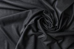 ткань черный трикотаж с кашемиром трикотаж шерсть однотонная черная Италия