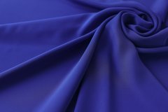 ткань кади из шелка вискозы и полиэстера василькового цвета кади шелк однотонная синяя Италия