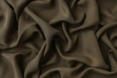 ткань кади из шелка цвета хаки кади шелк однотонная коричневая Италия