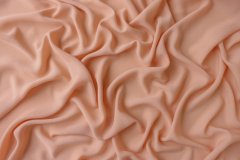 ткань шармуз из шелка с эластаном персикового цвета шармюз шелк однотонная персиковая Италия