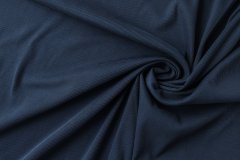 ткань хлопковый трикотаж темно-синего цвета (лапша) Италия