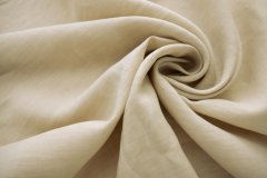 ткань лен натурального цвета костюмно-плательная лен однотонная бежевая Италия