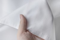 ткань подклад белого цвета в мелкий белый горошек