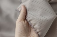 ткань подклад из вискозы теплого серо-серебристого цвета с мелкими ромбиками
