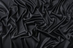 ткань черный атлас из шелка с эластаном атлас шелк однотонная черная Италия