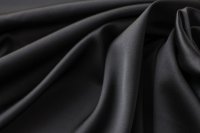 ткань атлас с эластаном черного цвета