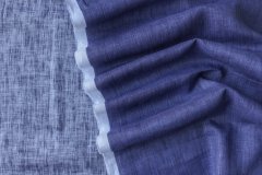 ткань лен синего цвета с фиолетовым оттенком меланж Италия