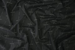 ткань поплин черного цвета с надписями поплин хлопок иные черная Италия