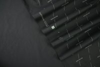 ткань поплин черного цвета с надписями