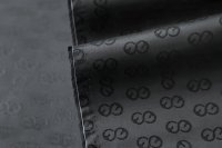 ткань подклад из вискозы черный с логотипами