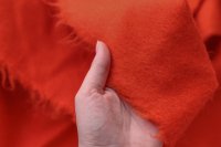 ткань пальтовый оранжевый мохер с шестью и полиэстером