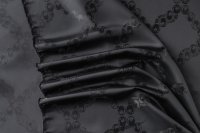 ткань подклад из вискозы черного цвета с жаккардовым рисунком