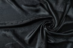 ткань подклад с жаккардовым рисунком подклад вискоза пейсли черная Италия