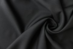 ткань костюмный креп черного цвета креп шерсть однотонная черная Италия