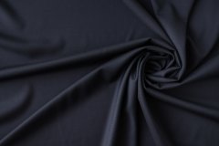 ткань темно-синяя шерсть с лоском костюмно-плательная шерсть однотонная синяя Италия