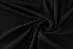 ткань черное кади с эластаном кади шелк однотонная черная Италия
