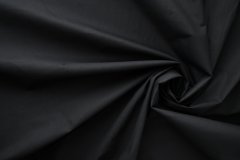 ткань черный шелк с хлопком черного цвета костюмно-плательная шелк однотонная черная Италия