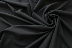 ткань костюмная шерсть черного цвета с эластаном Италия