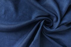 ткань шерсть со льном ярко-синий меланж костюмно-плательная шерсть однотонная синяя Италия