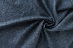 ткань синяя шерсть с шелком и льном с джинсовым переплетением  костюмно-плательная шерсть однотонная синяя Италия
