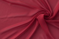 ткань красный крепдешин с оттенком земляники крепдешин шелк однотонная красная Италия