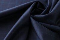 ткань темно-синияя шерсть в полоску