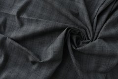 ткань серо-черная шерсть в клетку костюмно-плательная шерсть в клетку серая Италия