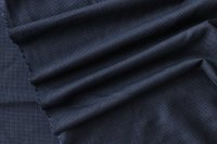 ткань черно-синяя шерсть в мелкую гусиную лапку