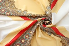 ткань платочный шелк с пейсли (купон) костюмно-плательная шелк пейсли разноцветная Италия