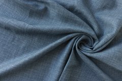 ткань костюмный шелк с шерстью и льном бело-голубой меланж костюмно-плательная шелк однотонная голубая Италия