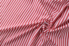ткань поплин в узкую красную полоску сорочечная хлопок в полоску красная Италия