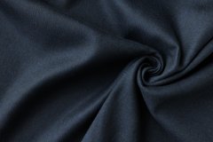 ткань двусторонняя двухслойная темно-синяя шерсть пальтовые шерсть однотонная синяя Италия