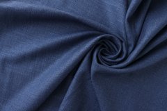 ткань васильковый лен с шерстью и шелком костюмно-плательная лен однотонная синяя Италия