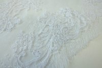 ткань кружево белое кордовое плетение