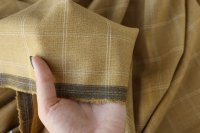 ткань желтая костюмно-плательная шерсть в клетку