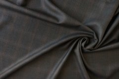 ткань коричневая костюмная шерсть в клетку Италия