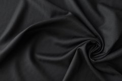 ткань черная шерсть  в полоску костюмно-плательная шерсть в полоску черная Италия