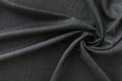 ткань серая шерсть в елочку и синюю полосочку костюмно-плательная шерсть в полоску серая Италия