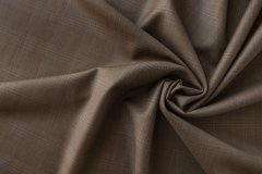 ткань ткань шерсть коричневая в бледную клетку костюмно-плательная шерсть в клетку коричневая Италия