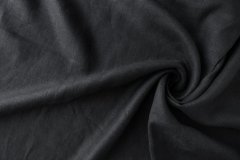 ткань черный лен ткань костюмно-плательная лен однотонная черная Италия