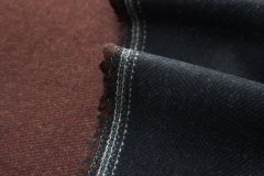 ткань двухслойная двусторонняя пальтовая шерсть синяя и бордово-коричневая Италия