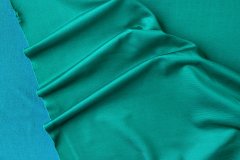 ткань трикотаж зелено-бирюзовый двусторонний трикотаж вискоза однотонная зеленая Италия
