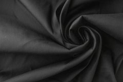ткань черный костюмный лен с хлопком костюмно-плательная лен однотонная черная Италия