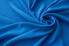 ткань ярко-голубой крепдешин крепдешин шелк однотонная голубая Италия
