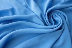 ткань крепдешин голубого цвета с эластаном крепдешин шелк однотонная голубая Италия