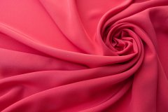 ткань кораллово-ягодный крепдешин крепдешин шелк однотонная розовая Италия