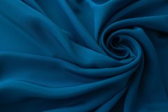 ткань крепдешин сине-голубой крепдешин шелк однотонная синяя Италия