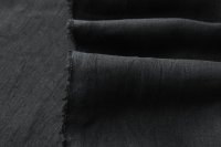 ткань мягкий черный лен 